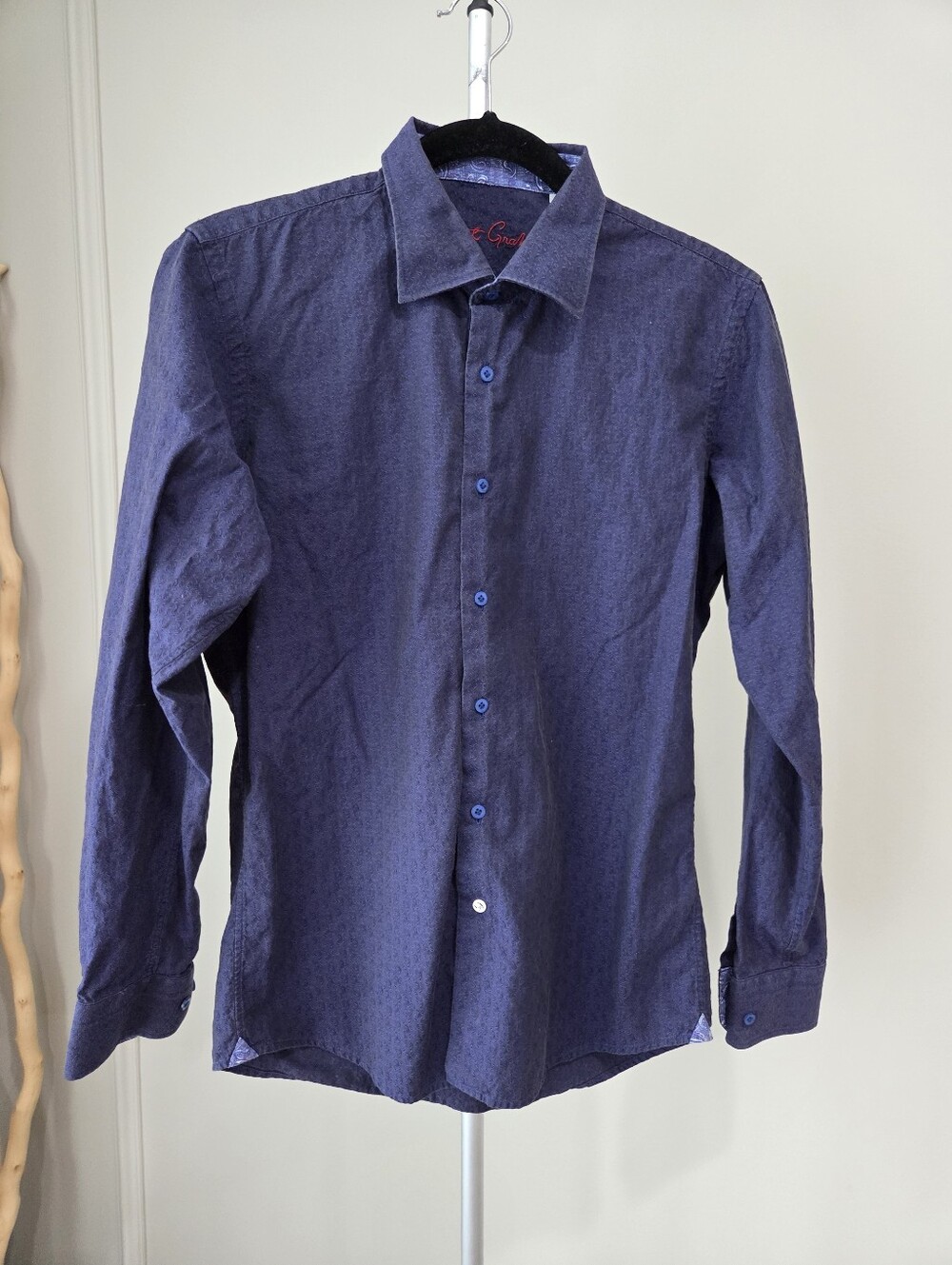 Robert Graham Dark Blue Button-Up Dress Shirt Boys Sz.18-20